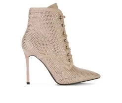 Women's London Rag Head On Lace Up Stiletto Booties